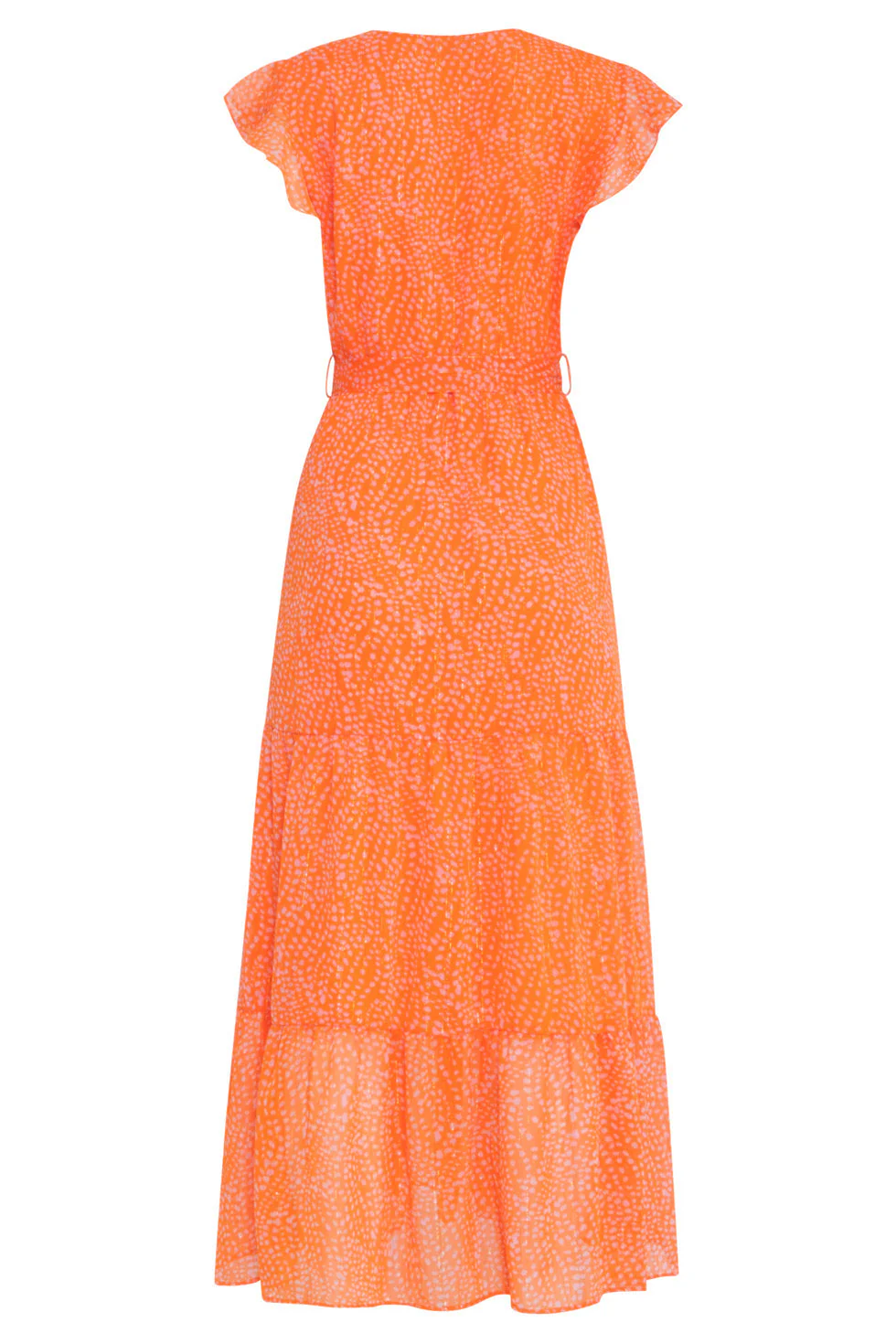 24016 Polka Dot Chiffon Jurk | Orange - Pink - Image 7