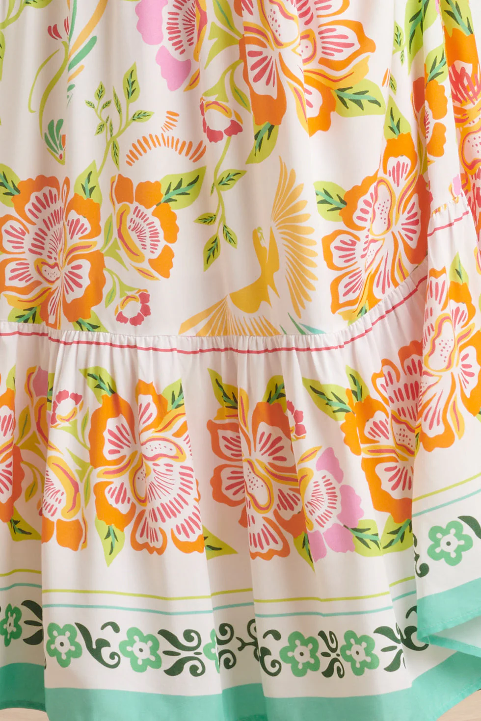 24061 Zomer Maxi Jurk Met Bloemenprint | White - Muticolour - Image 9