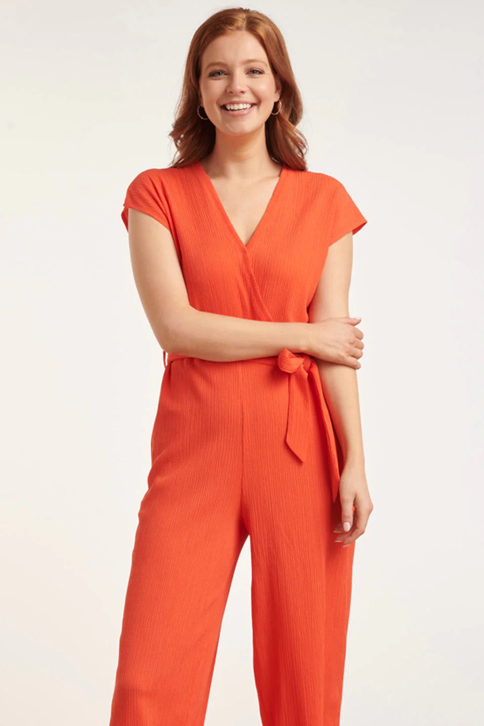 24083  Lange Aansluitende Jumpsuit | Coral - Image 4