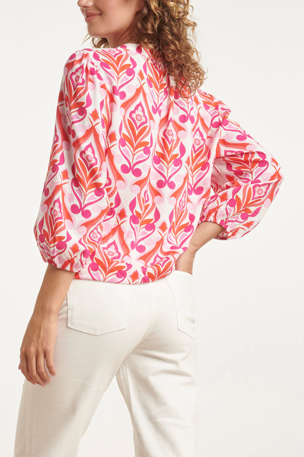 24160 Top Met Ornamentprintverschillende Tinten | White - Muticolour - Image 5