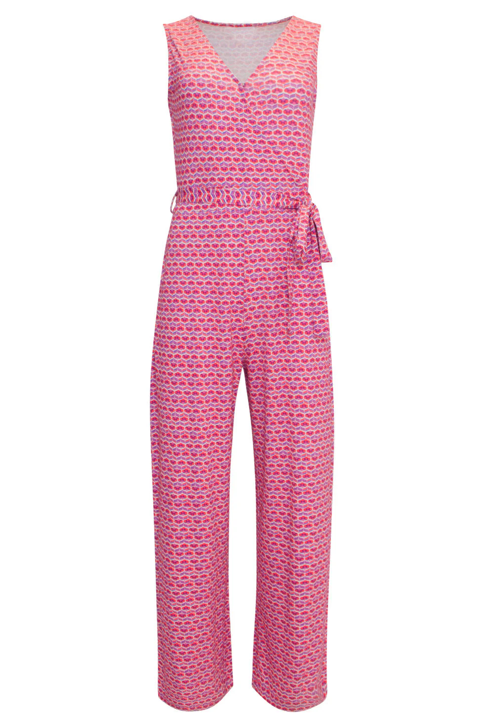 24444 Retro Grafische Print Jumpsuit - Wijde Pijpen | Muticolour - Image 2