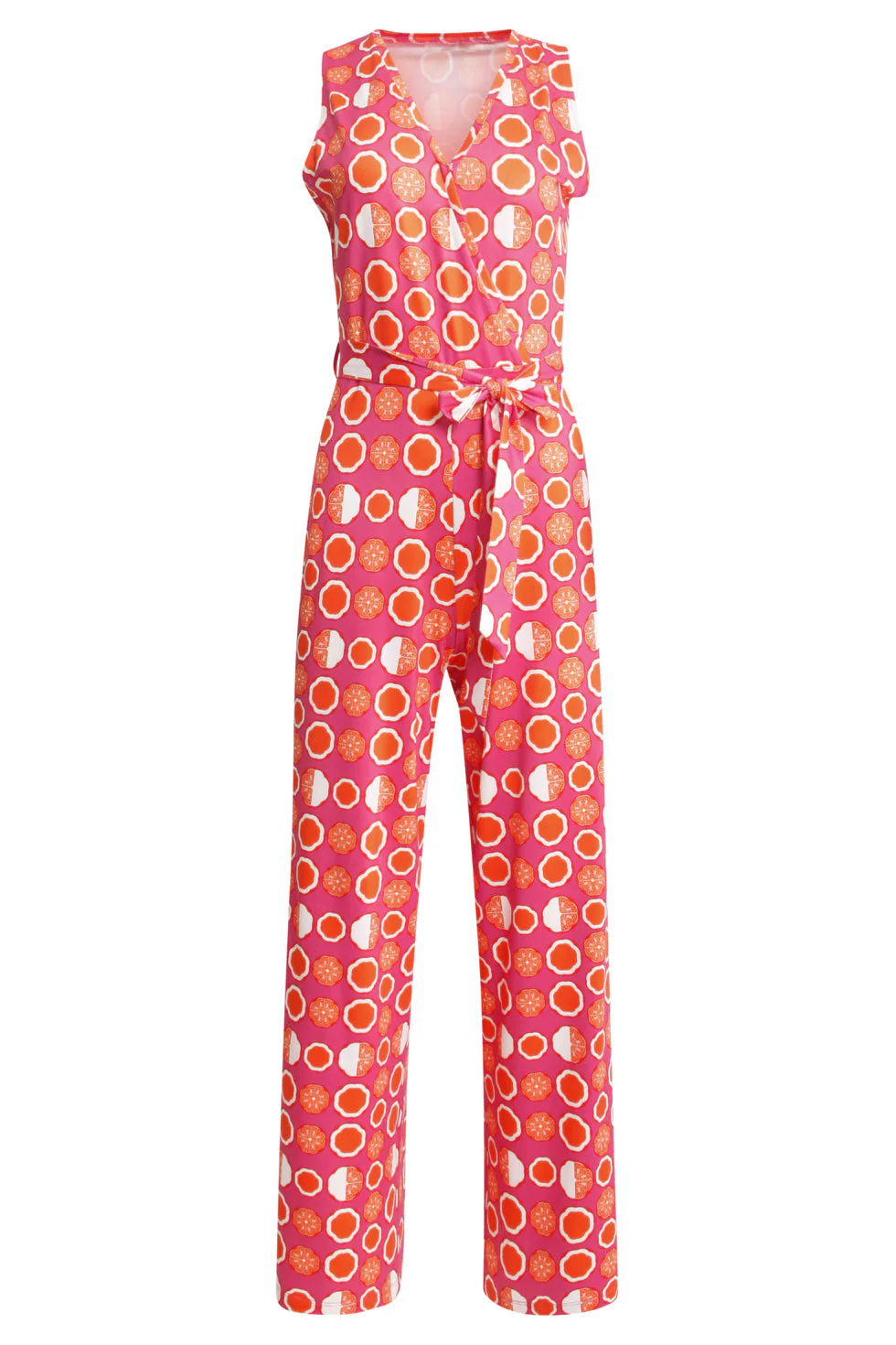 25025 V-Hals Jumpsuit Met Grafische Fruitprint | Pink - Muticolour - Image 2