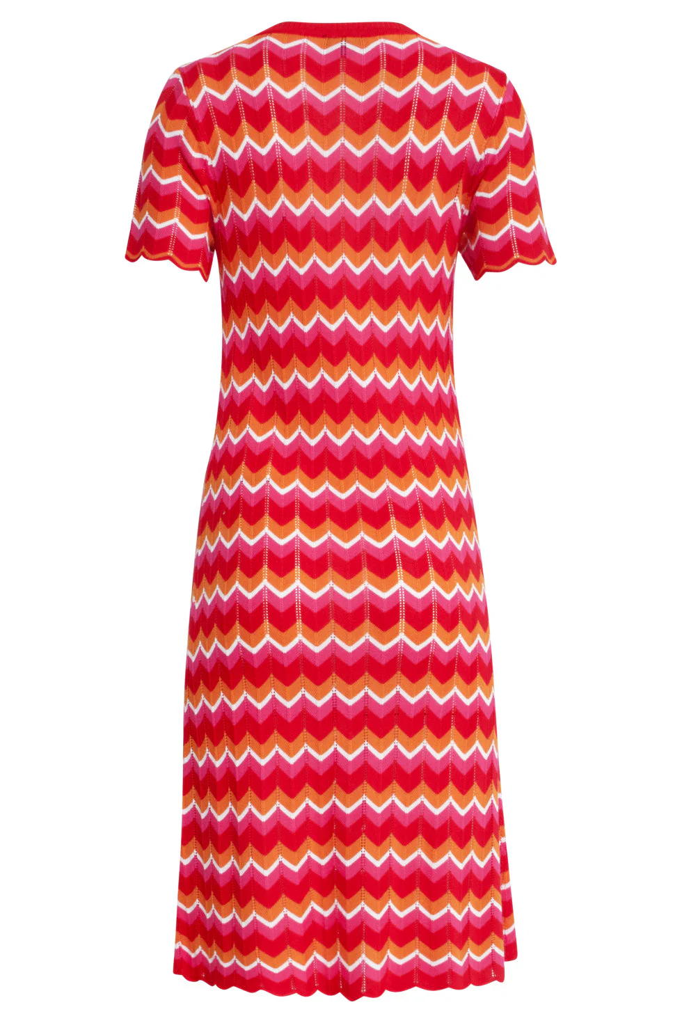 25098 Multicoloured Zigzag Knitted Jurk | Red - Muticolour - Image 7