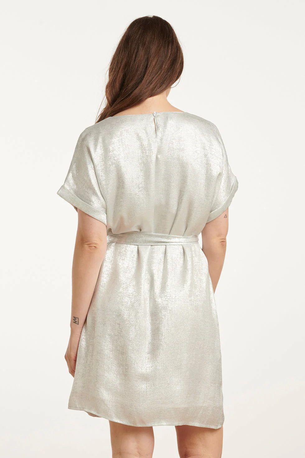 25111  Metallic Zomerjurk | Silver - Image 6