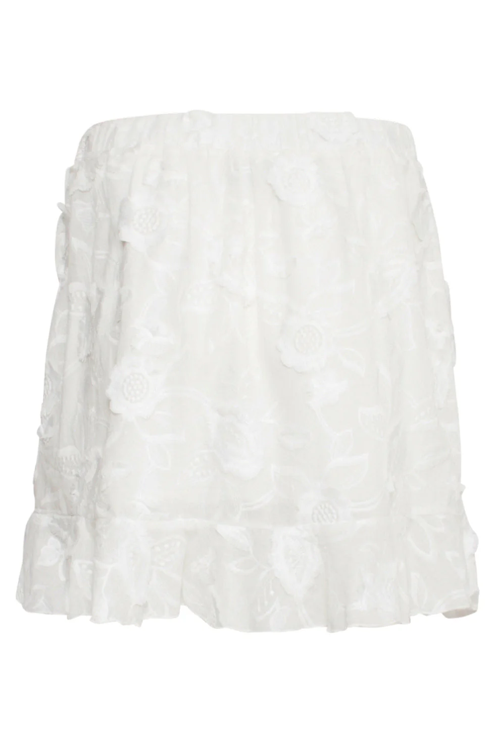 25139 Te 3d Bloemen Rok | White - Image 7