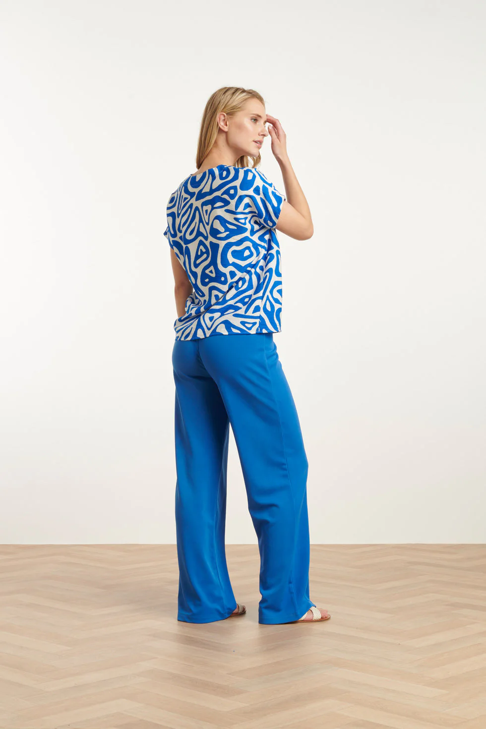 25140 Cobalt Wide Straight Leg Stretch Broek | Cobalt - Image 5