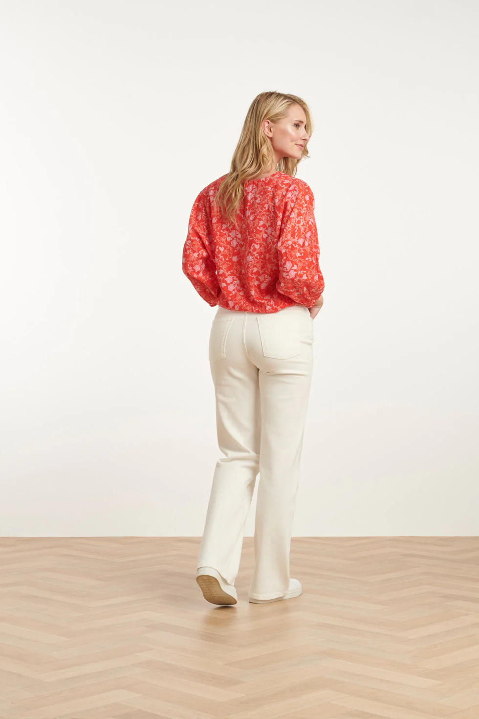 25186 Baby Bloemenprint Top | Red - Muticolour - Image 5