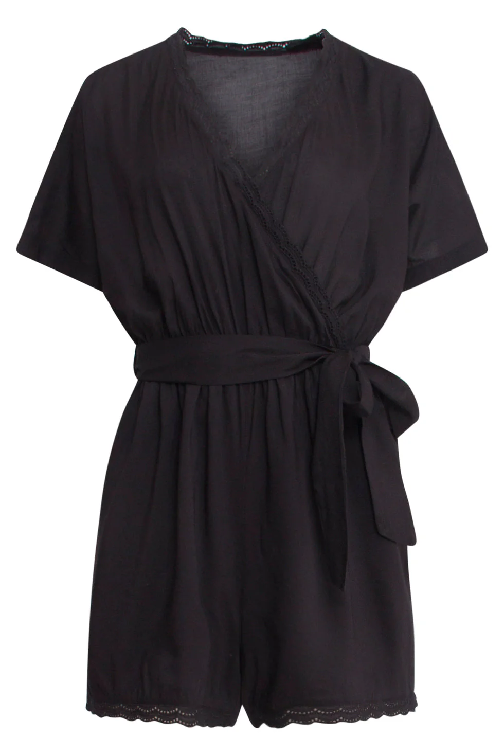 25193 E Viscose Playsuit | Black - Image 2