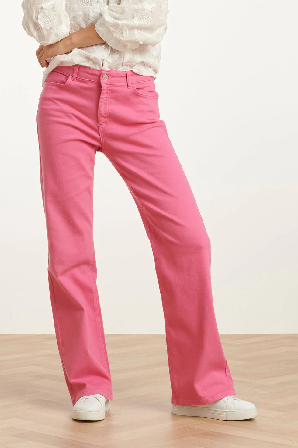 25207  Denim Straight Jeans | Pink - Image 3