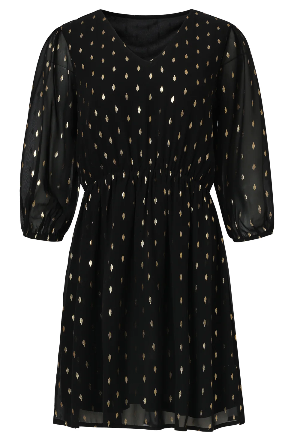 35061, Jurken | Black - Gold - Image 2