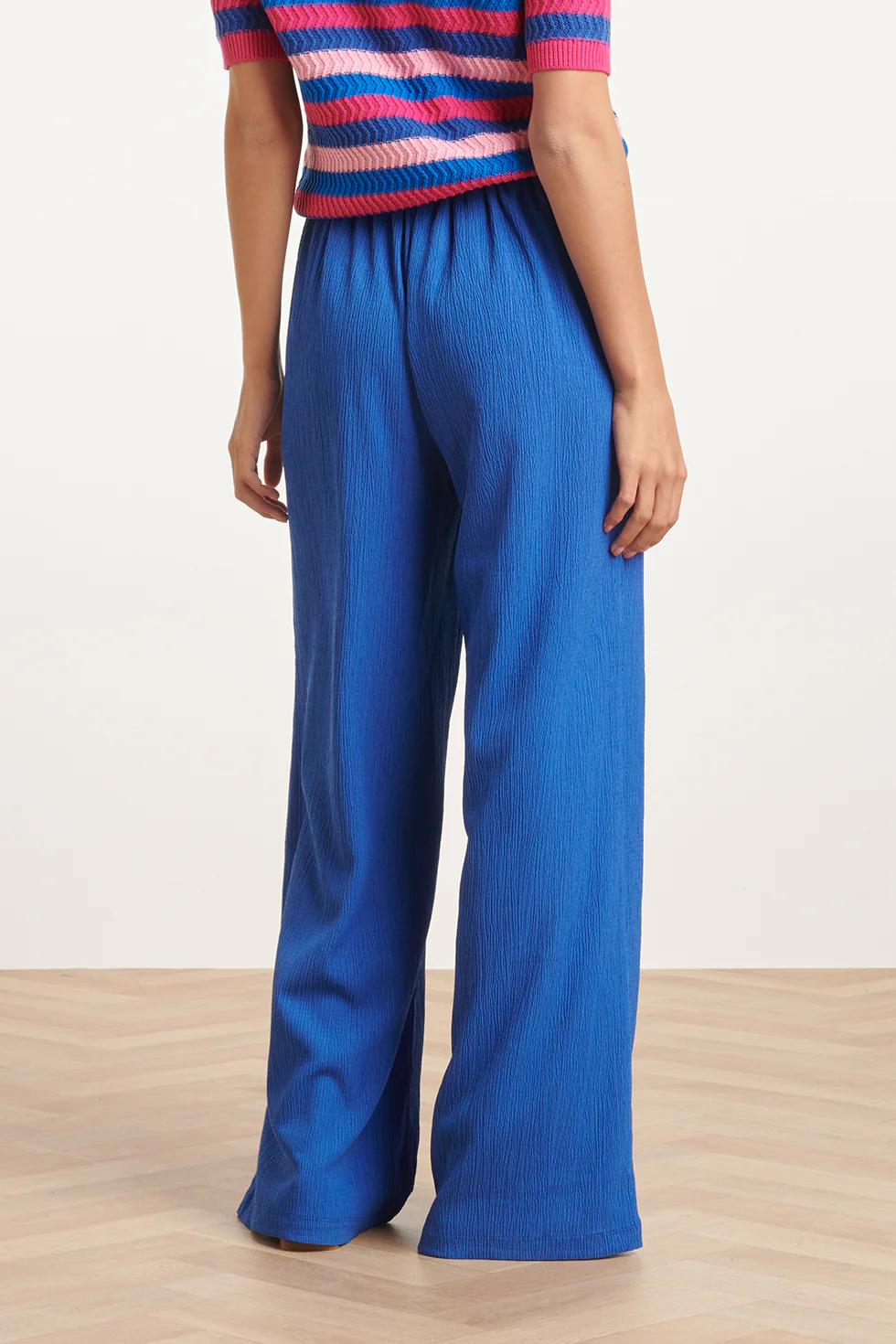 Blauwe Broek Met Wijde Pijpen En Hoge Taille | Blue - Image 6