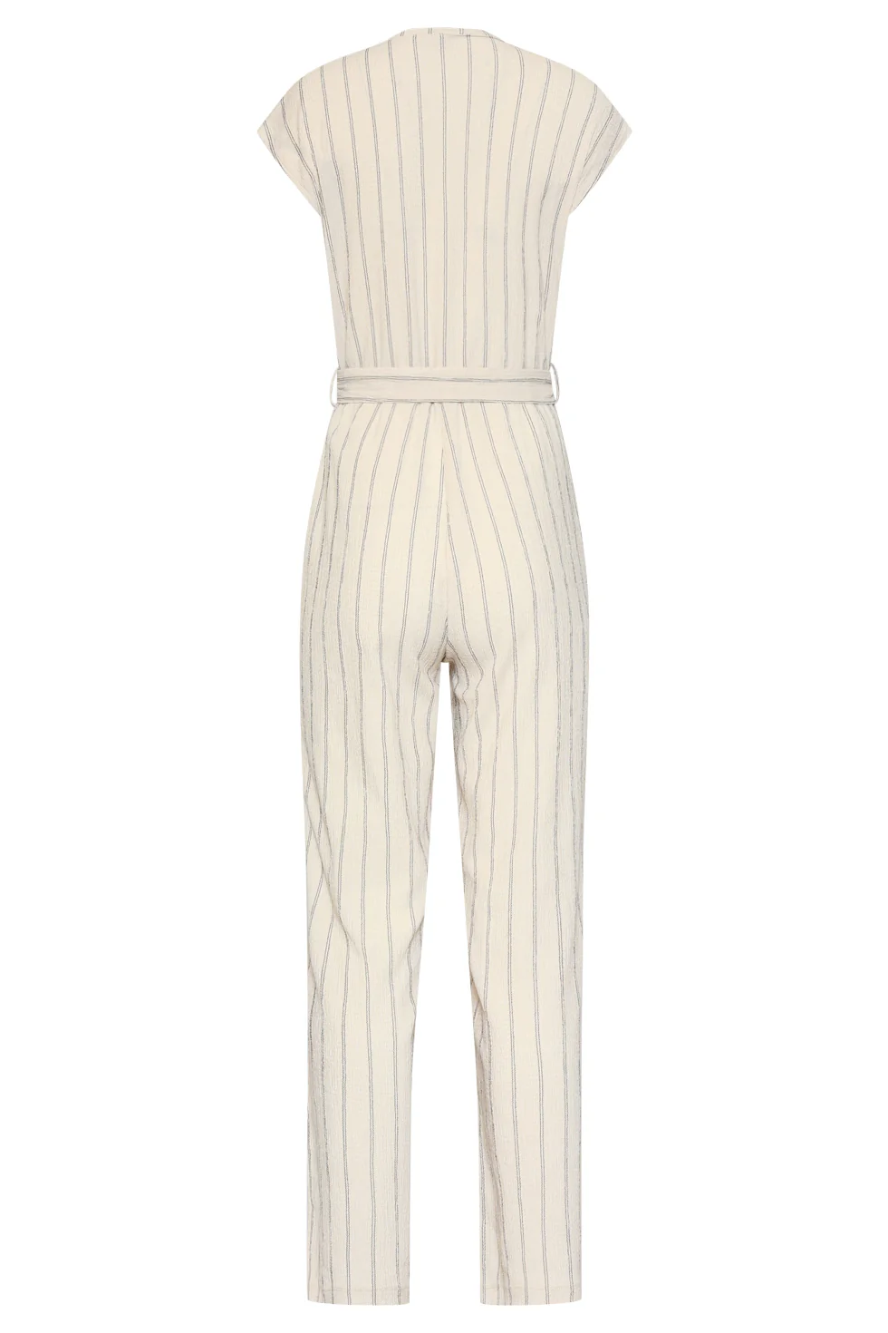 Gestreepte Jumpsuit Met Ingeweven Structuur | Off White - Black - Image 14