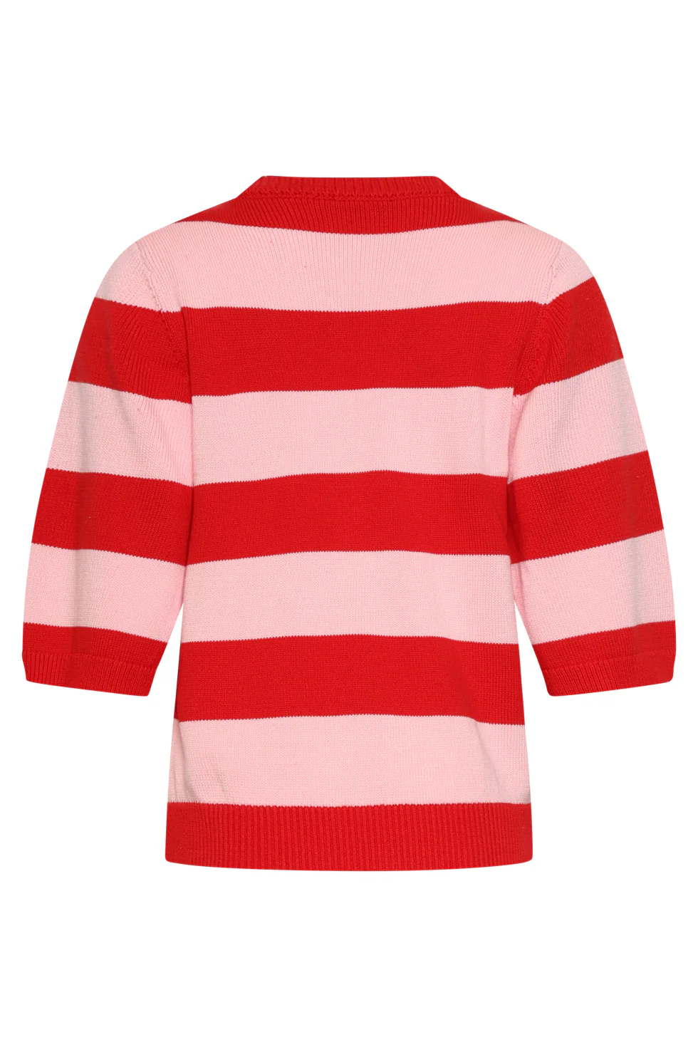 Gestreepte Knit Trui – Rood & Roze Colourblock | Red - Pink - Image 14