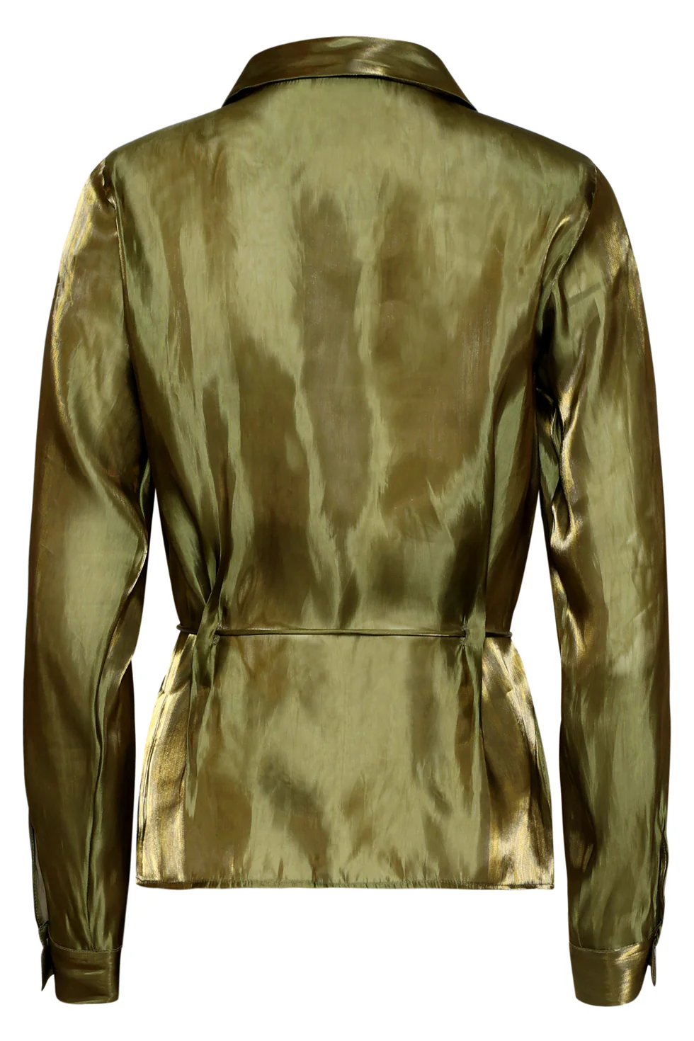Getailleerde Blouse Met Glanseffect | Army - Image 7