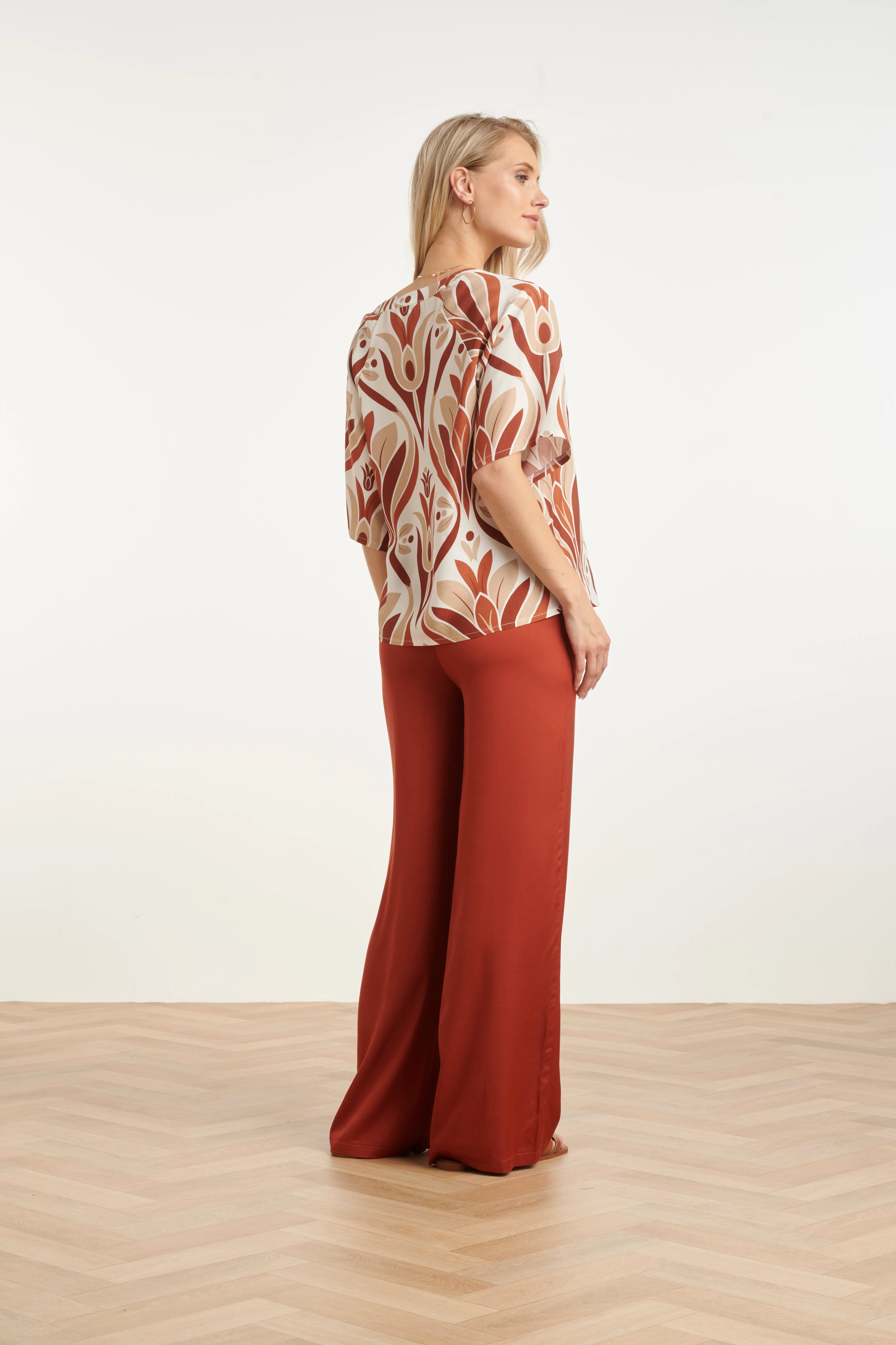 Top Met Wijde Mouwen En Retro Print | Muticolour - Image 10