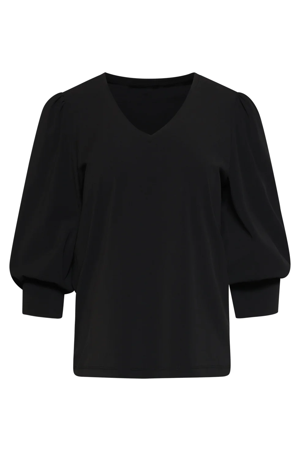 Travel Kwaliteit Top Met Lange Pofmouwen | Black - Image 2