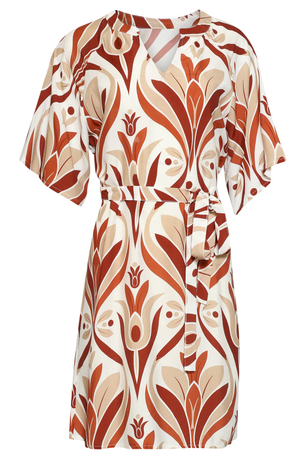 Tuniekjurk Met Flare-Mouwen En Retro Print | Muticolour - Image 4